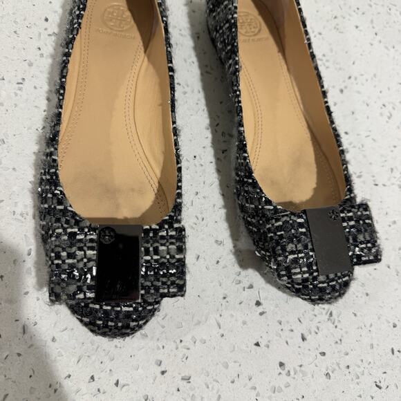 Tory Burch Chase Ballet Nappa Tweed Flat Size 8.5 SJ - Picture 5 of 5